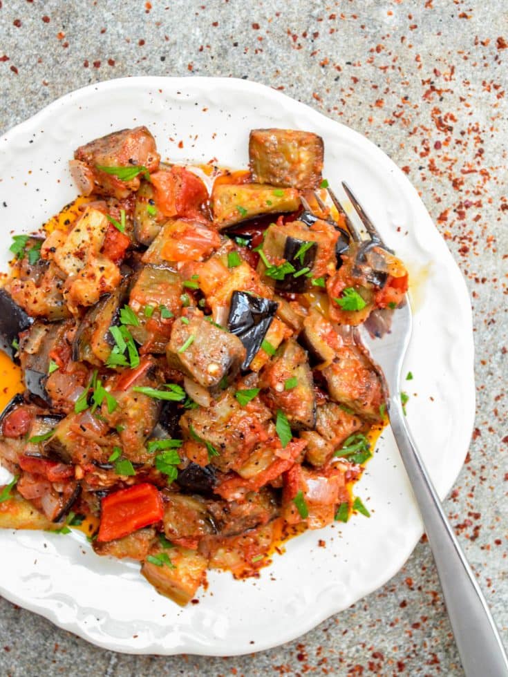 Turkish aubergine in tomato sauce (Soslu patlıcan) | Recipe | A kitchen ...