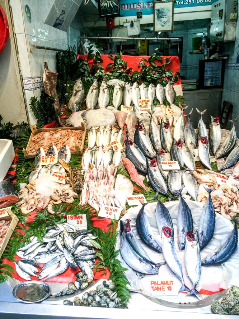 Mackerel - Beyoglu fish market near Istiklal Caddesi, Istanbul / A kitchen in Istanbul
