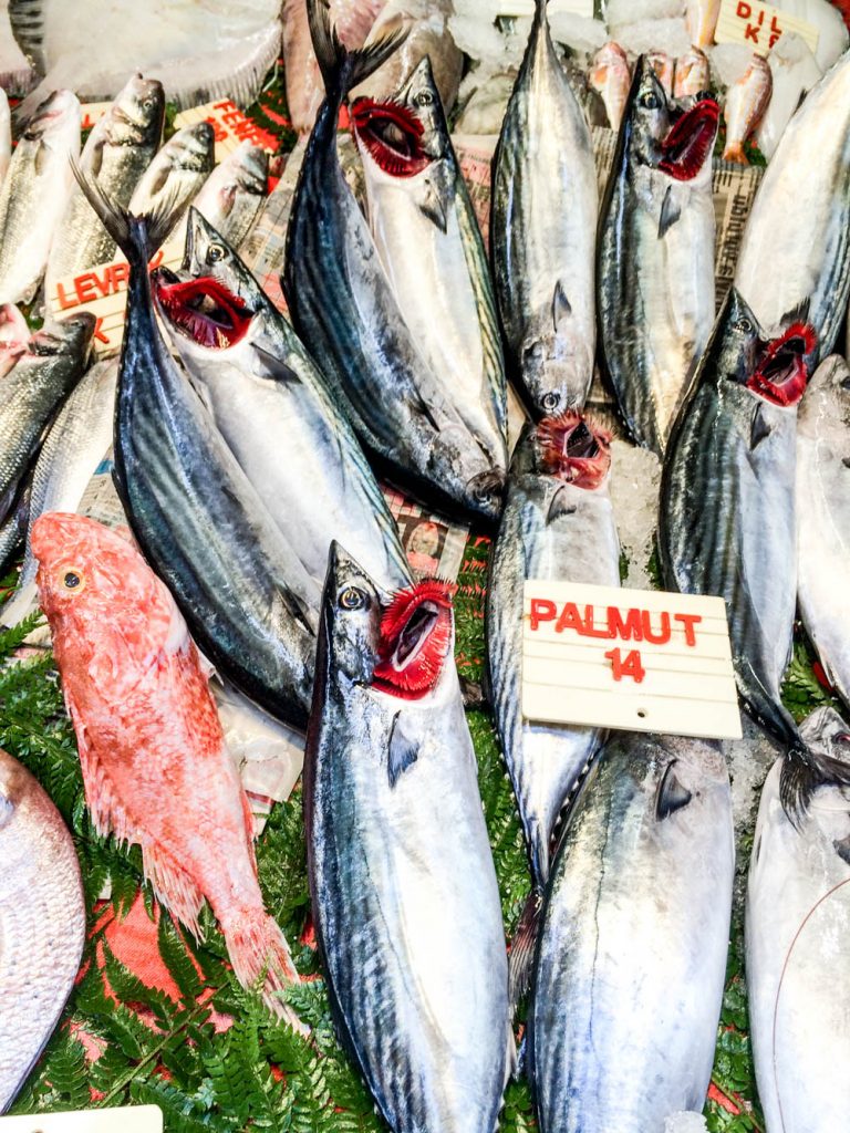 Mackerel - Beyoglu fish market near Istiklal Caddesi, Istanbul / A kitchen in Istanbul
