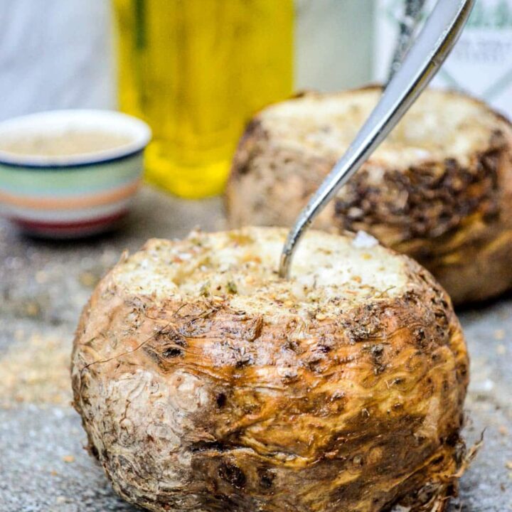Whole roasted celeriac with olive oil & za'atar – recipe / A kitchen in Istanbul