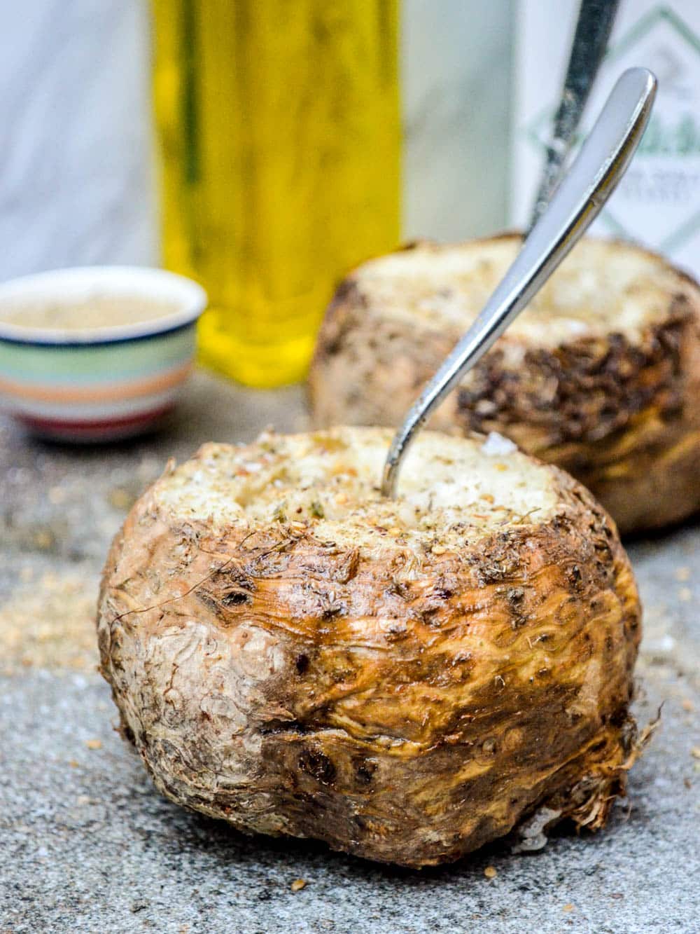 Whole roasted celeriac with olive oil & za’atar | Recipe | A kitchen in ...