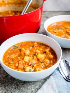 Chunky lentil & vegetable soup - recipe / A kitchen in Istanbul