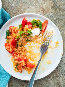 Tomato with risoni pasta and feta yoghurt - recipe / A kitchen in Istanbul