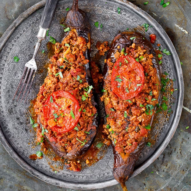 Karnıyarik (Turkish stuffed aubergine with meat) | Recipe | A kitchen ...