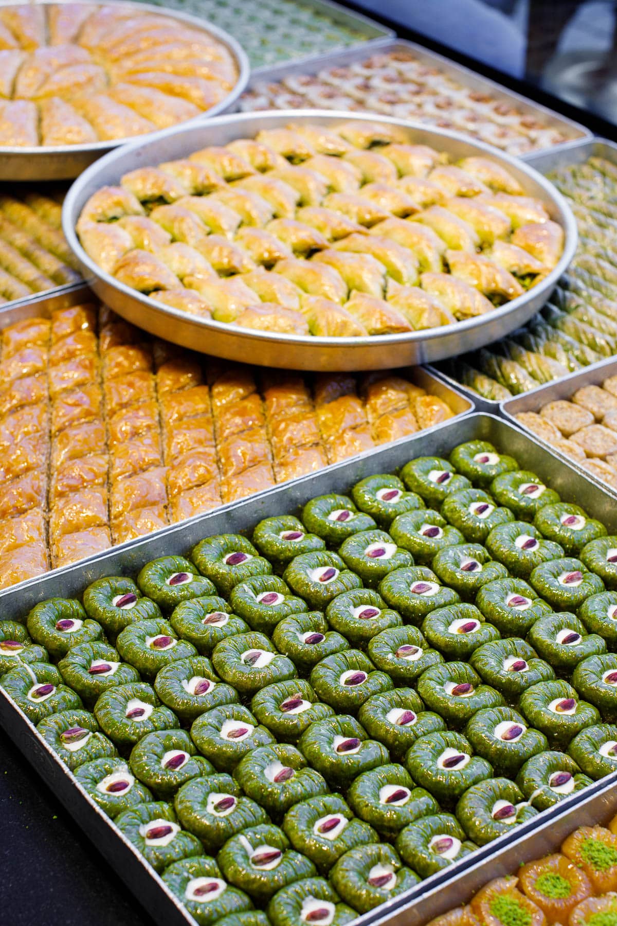 Selection of baklava at a bakery in Istanbul.