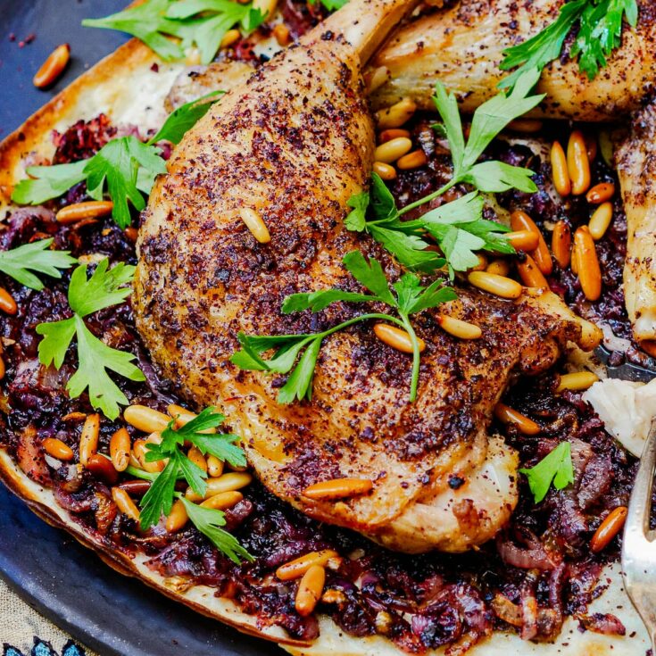 Musakhan (Palestinian chicken with sumac onion flatbread) | Recipe | A ...