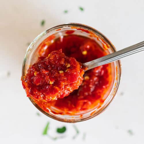 Red shatta (Palestinian chili condiment) | Recipe | A kitchen in Istanbul